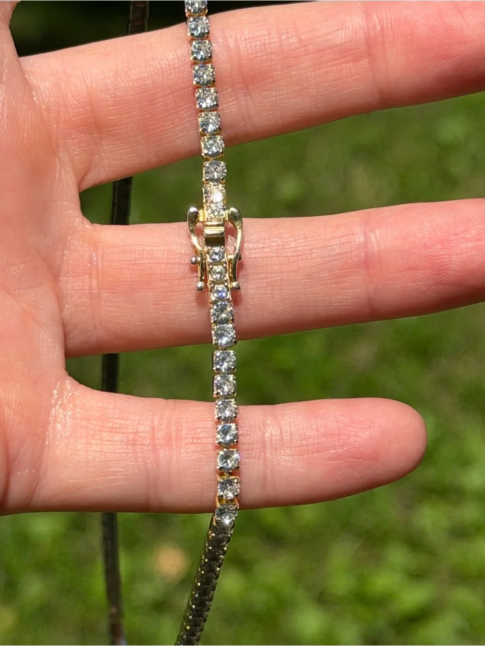 Mint&Lily 18k Gold Tennis Necklace with Clear Cubic Zirconia